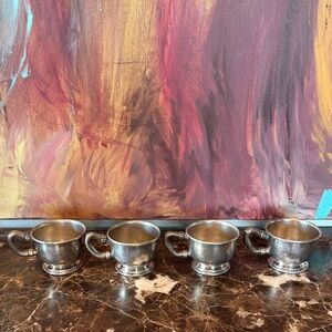 CECILWARE Vintage Heavy Silver/Nickel Coffee mug Set